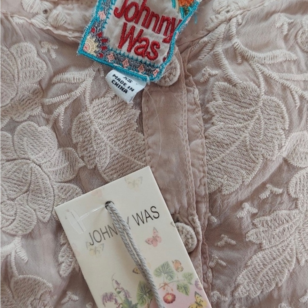 Johnny Was Cream Embroidered Tunic